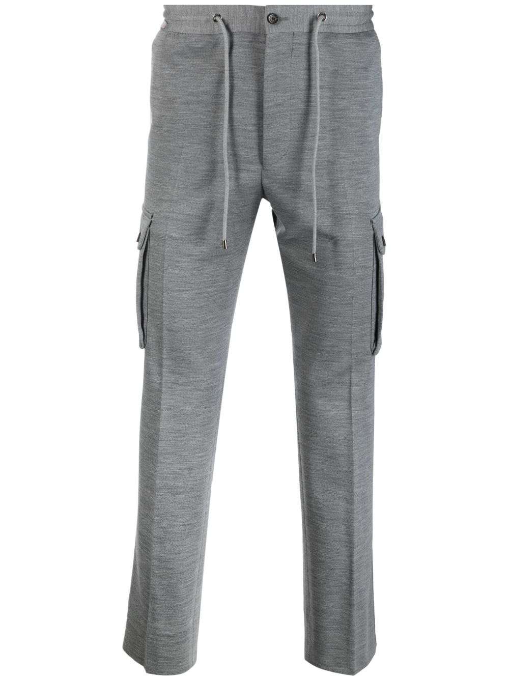 Corneliani 抽绳开合直筒裤 - 灰色