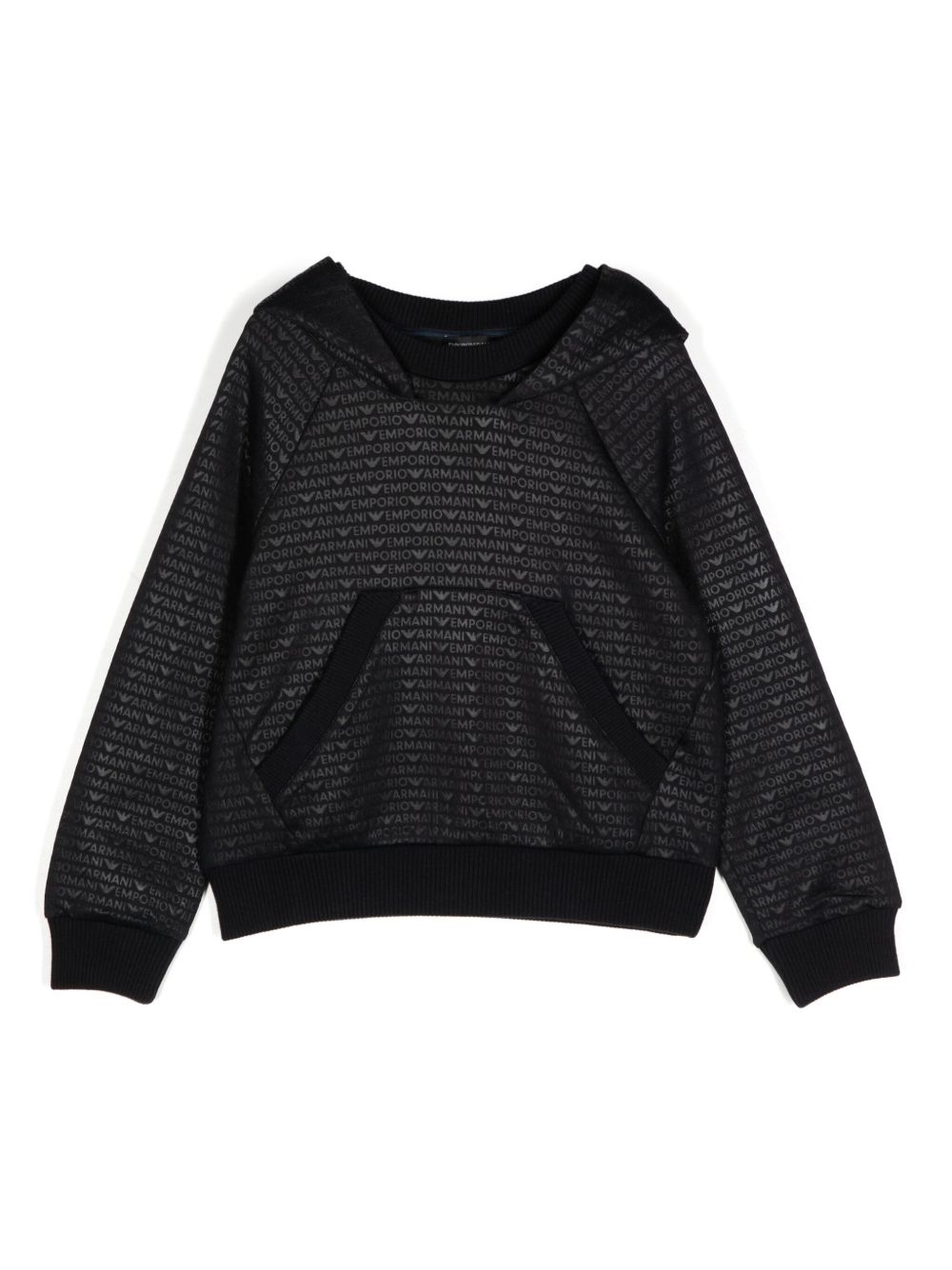Emporio Armani Kids logo卫衣 - 黑色