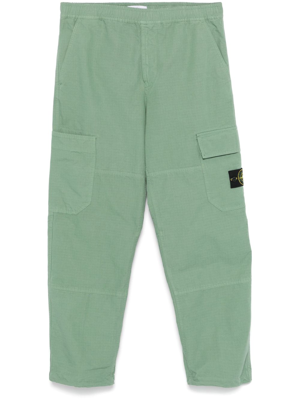 Stone Island 棉防撕裂方格布长裤 - 绿色