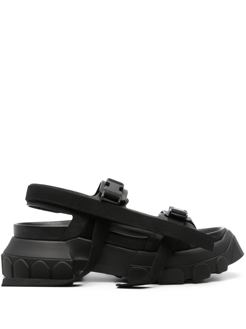Rick Owens Tractor 厚底皮质凉鞋 - 黑色