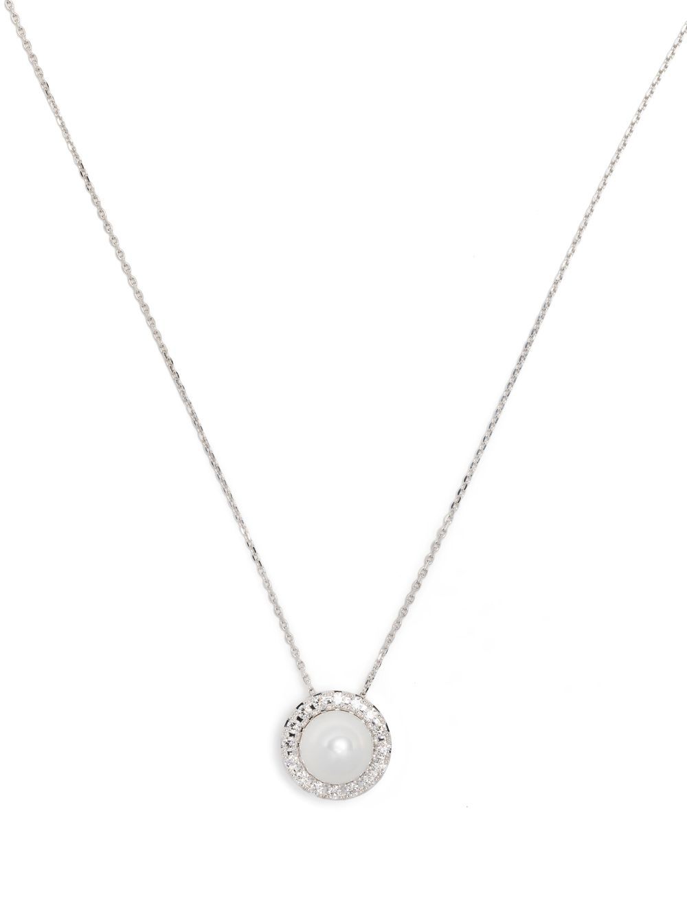 TASAKI 18K白金 Akoya 钻石项链 - 银色