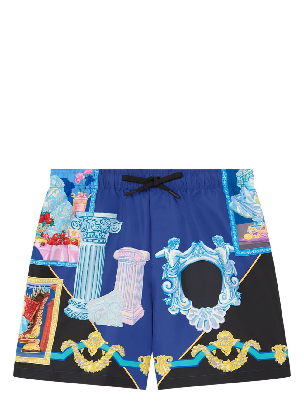 Versace 图案印花泳裤 - 蓝色