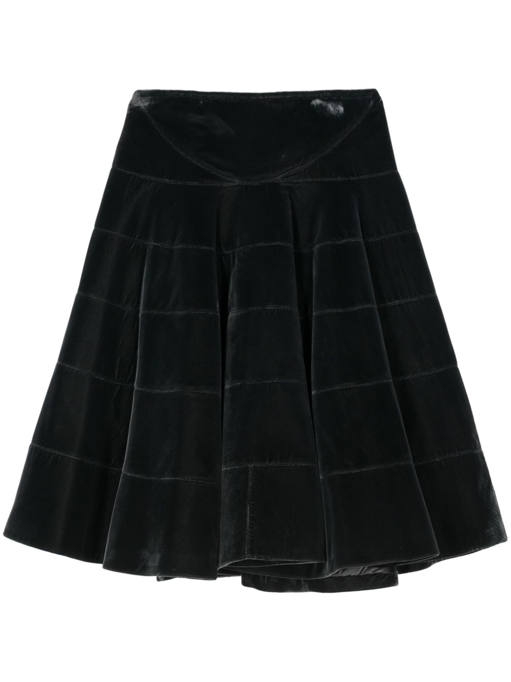 Alaïa Pre-Owned 丝绒半身裙（2000年代典藏款） - 灰色