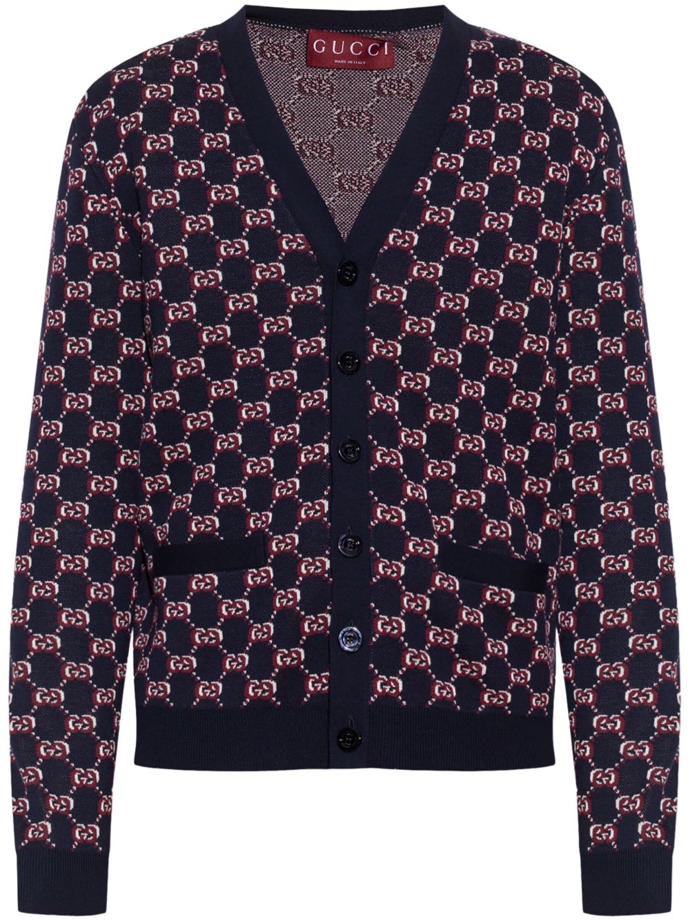 Gucci 经典logo羊毛开衫 - 蓝色