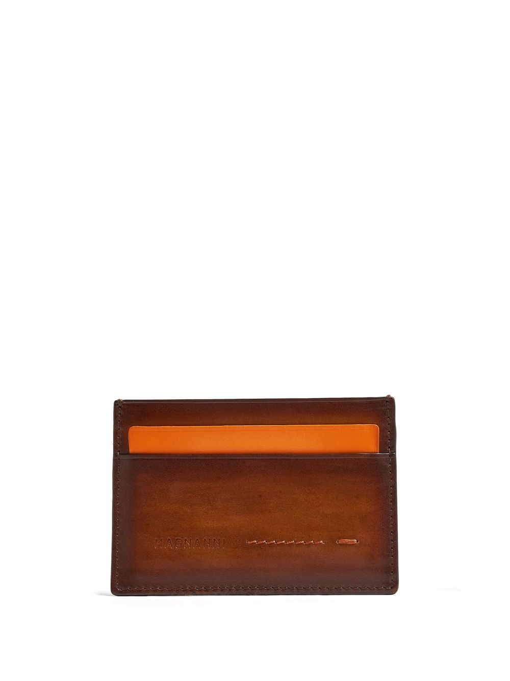 Magnanni logo压纹卡夹 - 褐色