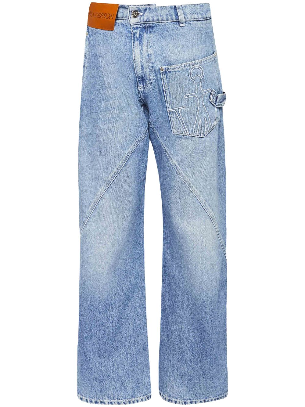JW Anderson 旋褶工装牛仔裤 - 蓝色