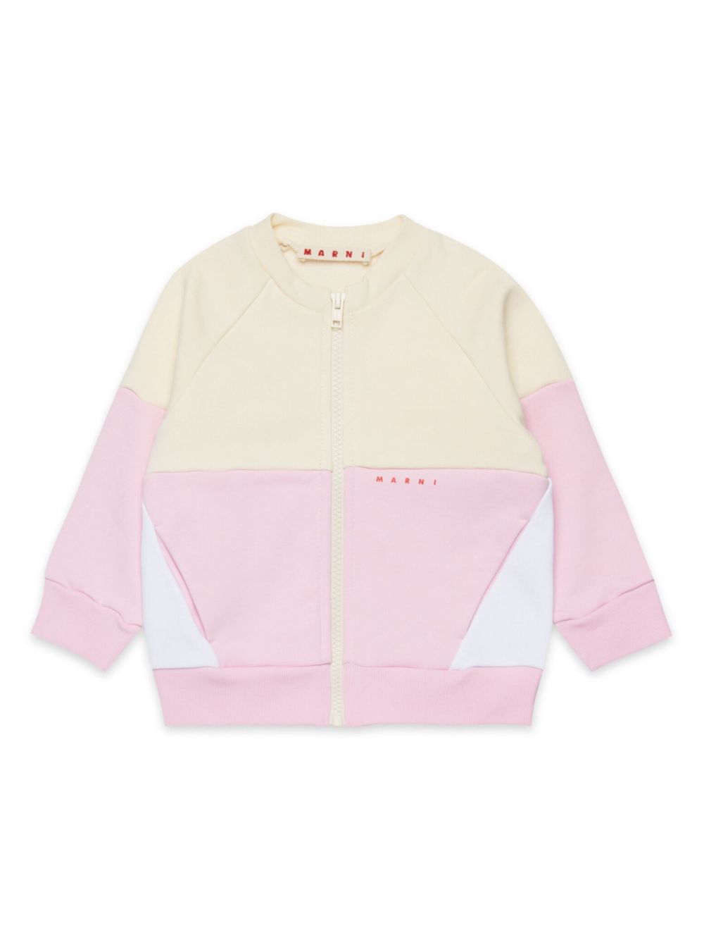 Marni Kids logo刺绣开衫 - 粉色