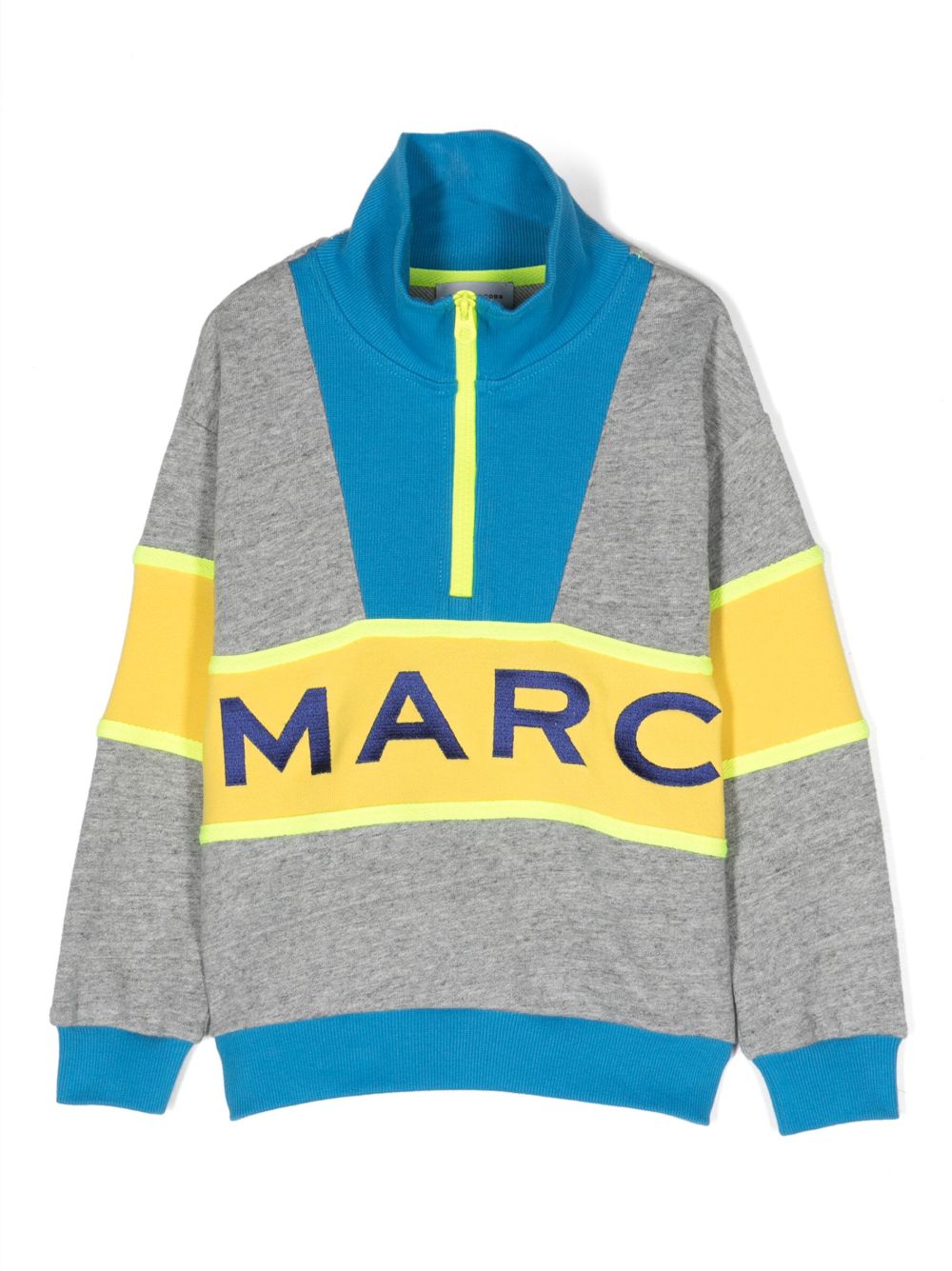 Marc Jacobs Kids 拼色拉链领卫衣 - 灰色