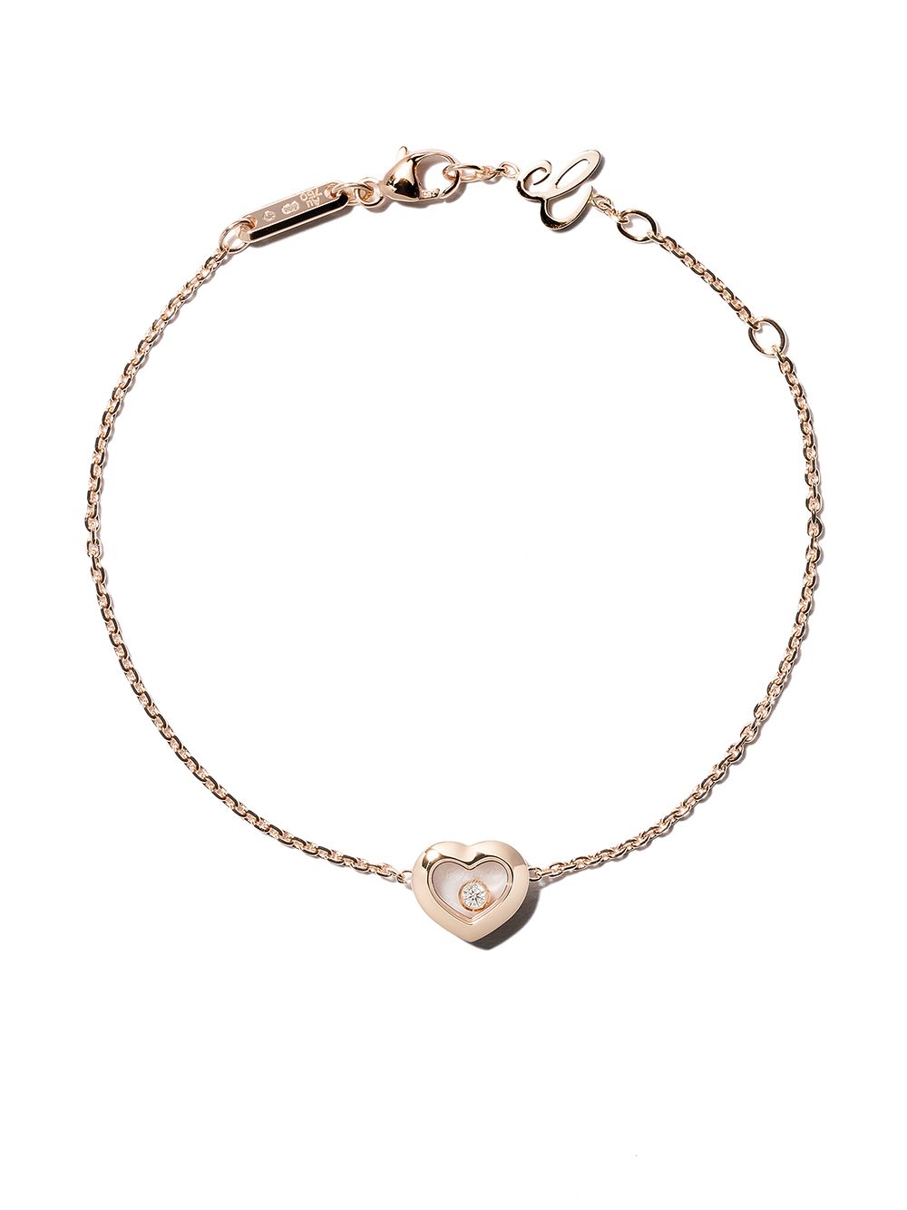 Chopard 18k玫瑰金Happy Diamonds Icons手环 - 粉色