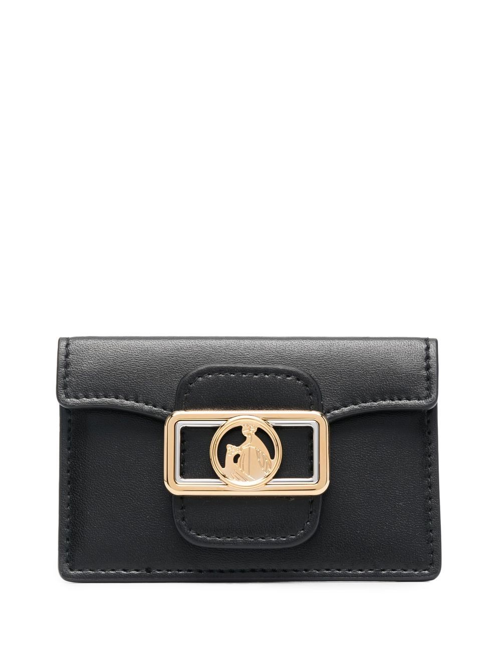 Lanvin logo标牌细节翻盖钱包 - 黑色