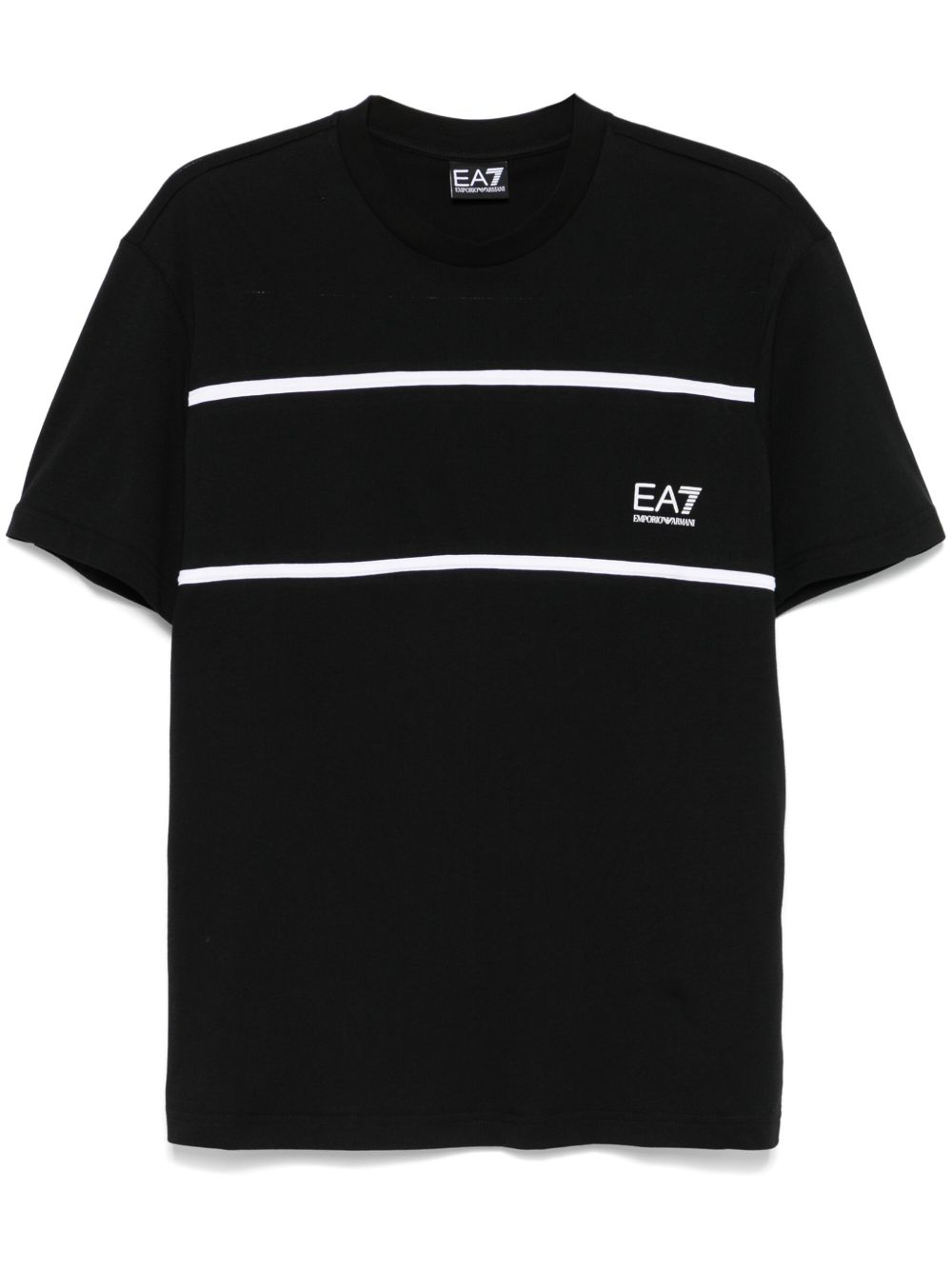 Ea7 Emporio Armani logo印花T恤 - 黑色