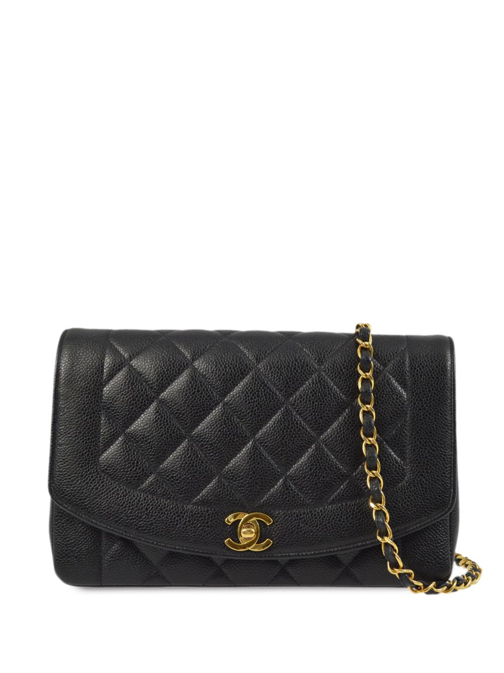 CHANEL Pre-Owned Diana 中号单肩包（1995年典藏款） - 黑色