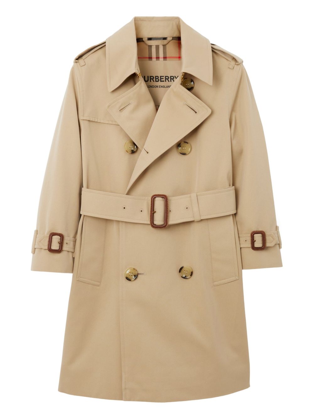Burberry Kids 华达呢棉风衣 - 中性色