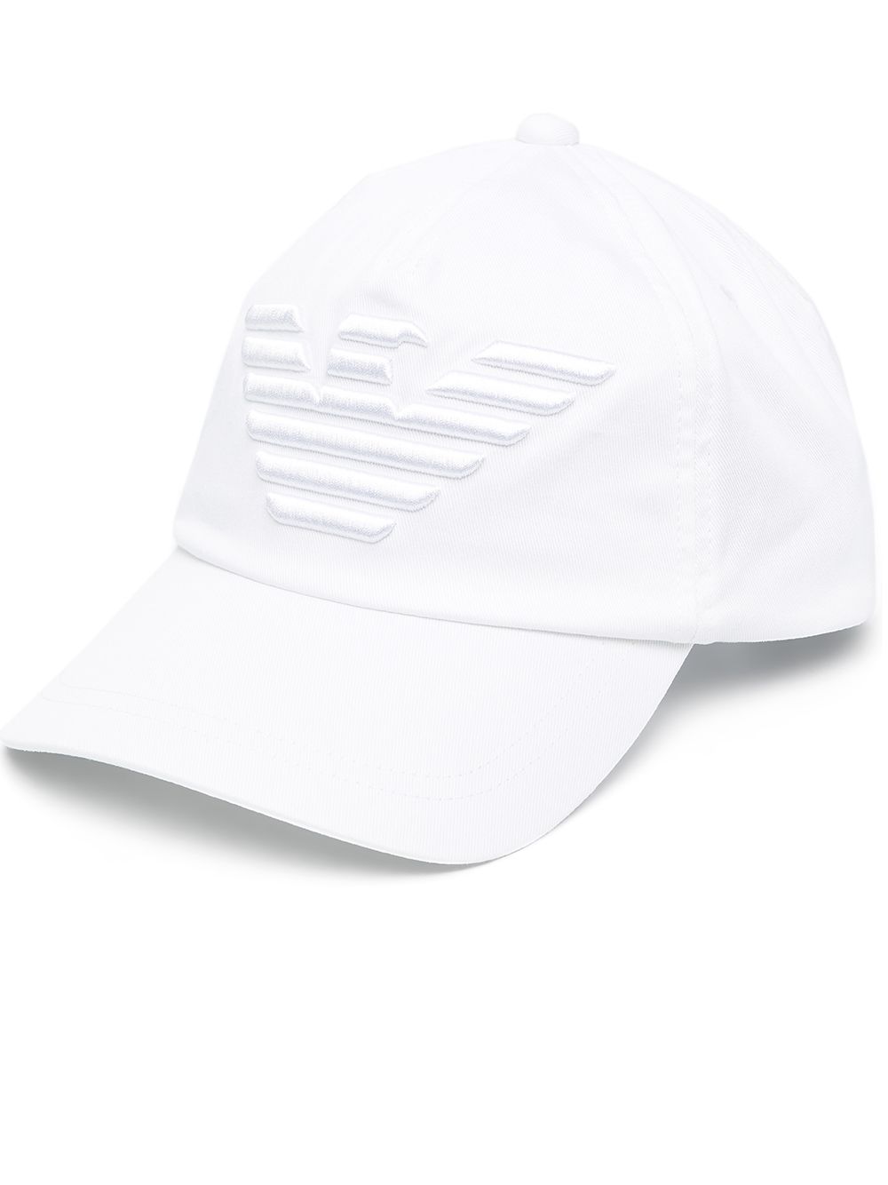 Emporio Armani logo凸纹棒球帽 - 白色