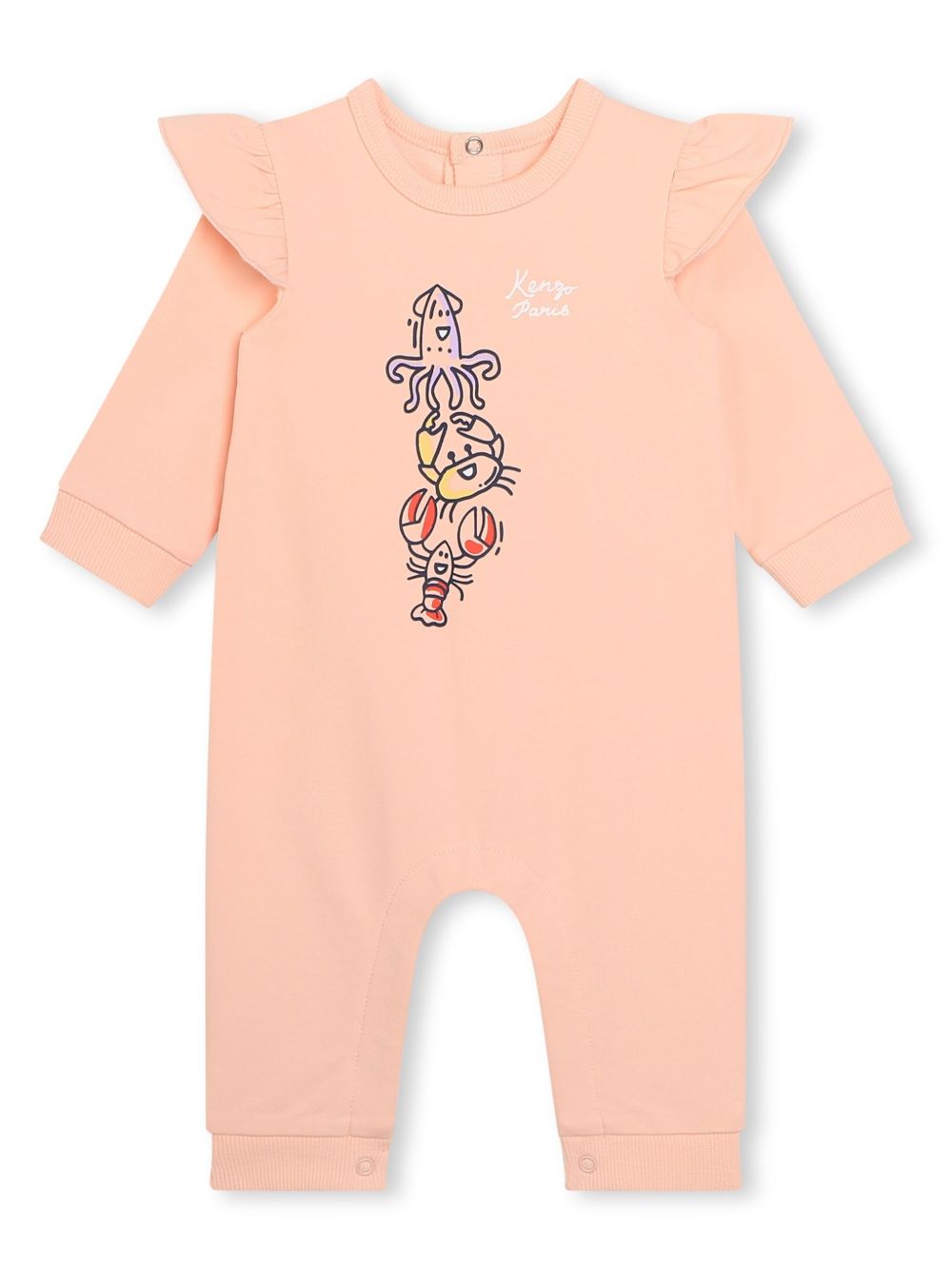 Kenzo Kids 图案印花连体衣 - 粉色