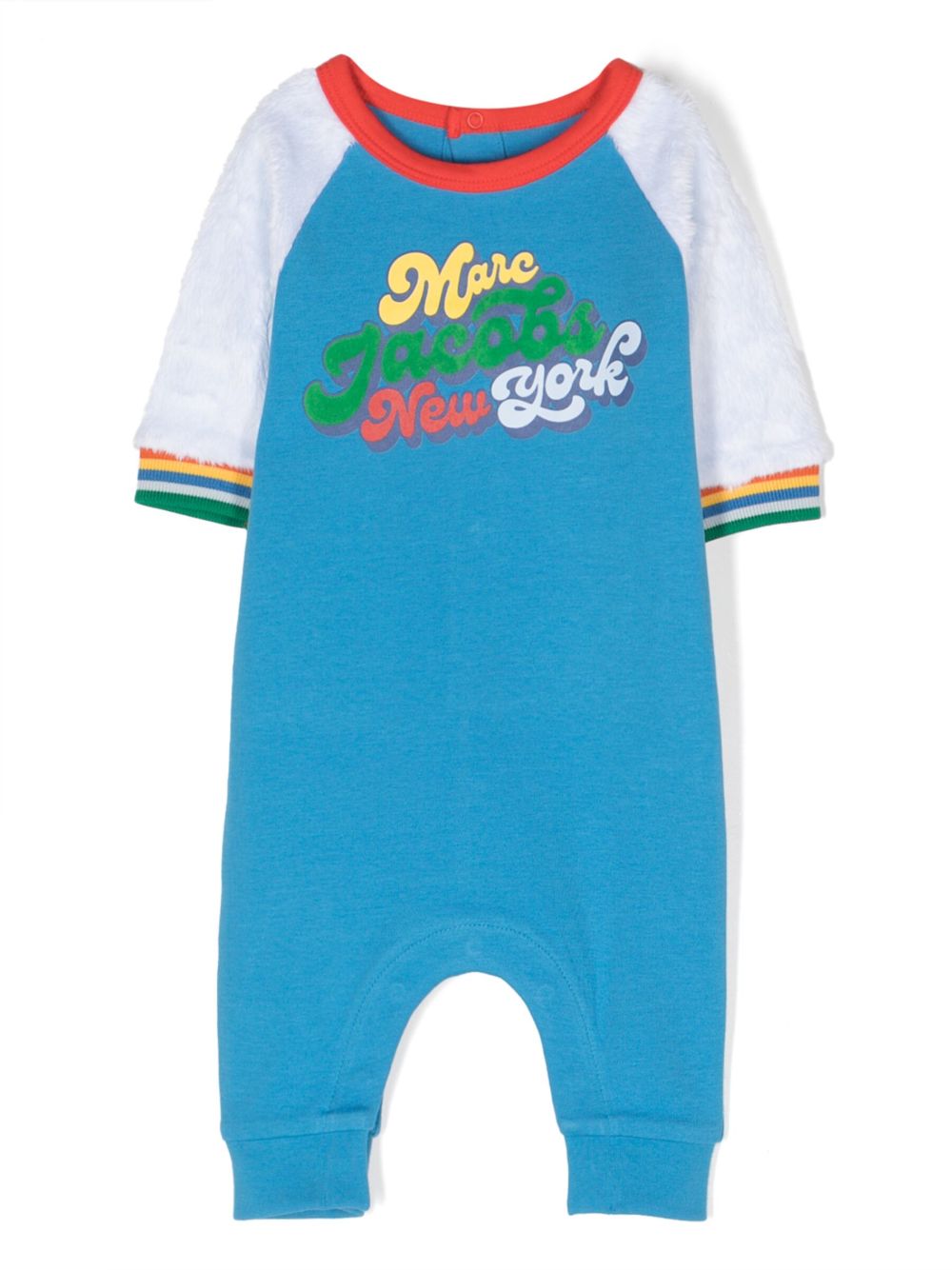 Marc Jacobs Kids logo印花棉连体衣 - 蓝色