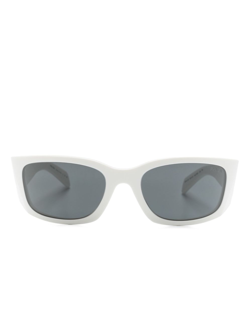 Prada Eyewear logo雕刻机车风太阳眼镜 - 白色