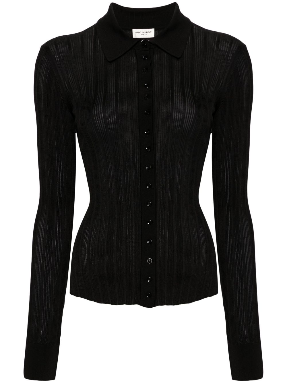 Saint Laurent 罗纹针织开衫 - 黑色
