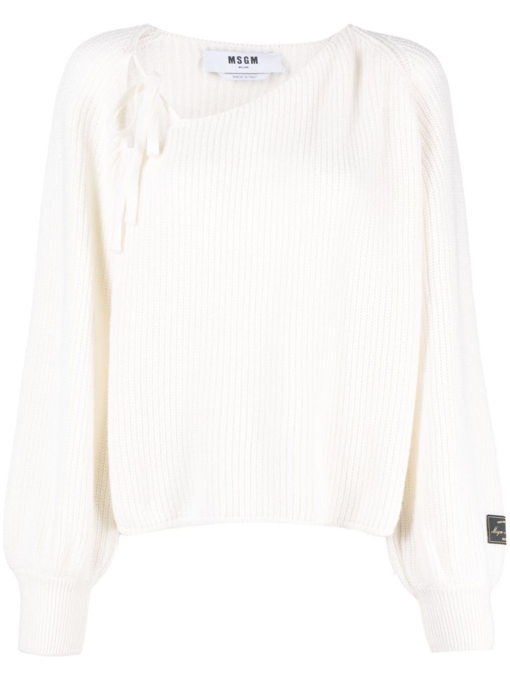 MSGM 系带细节罗纹毛衣 - 中性色