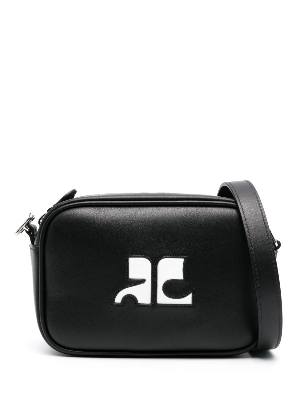 Courrèges Reedition Camera 皮质单肩包 - 黑色
