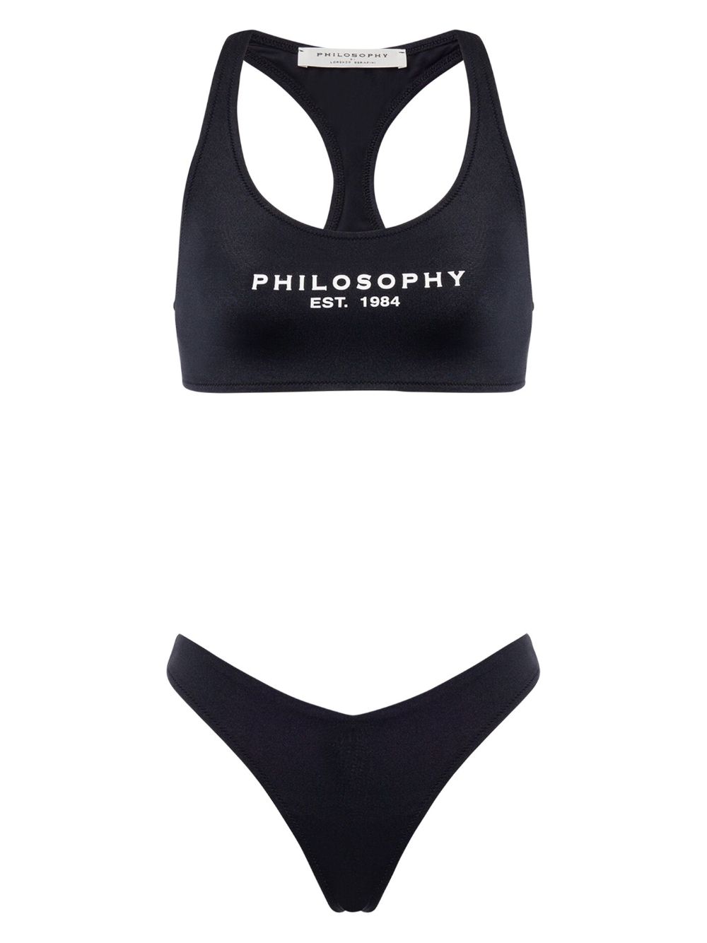 Philosophy Di Lorenzo Serafini logo印花比基尼套装 - 黑色
