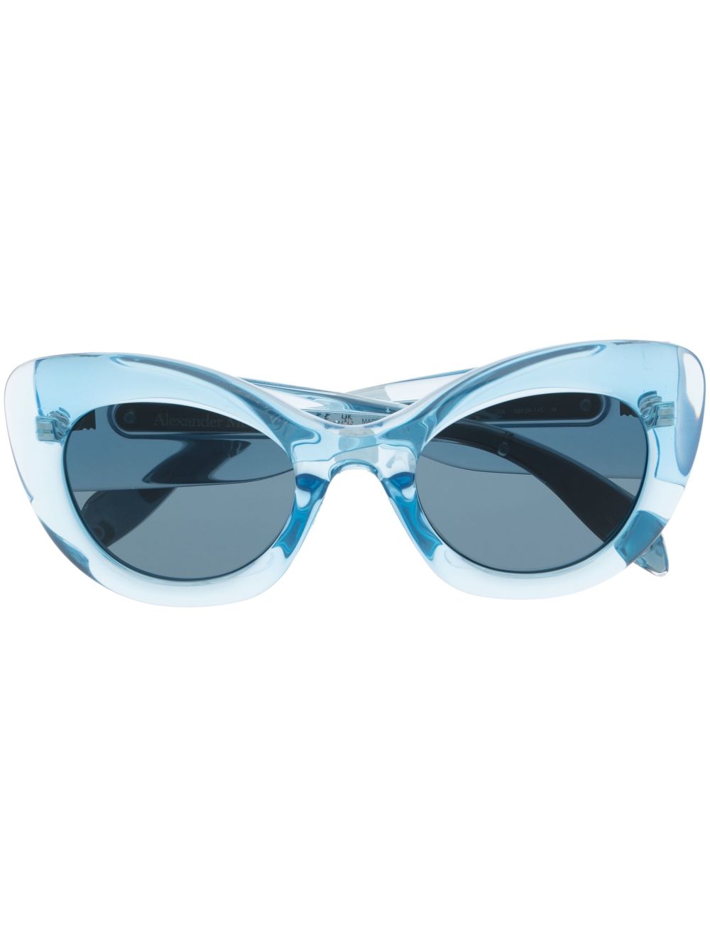 Alexander McQueen Eyewear 有色镜片猫眼框太阳眼镜 - 蓝色