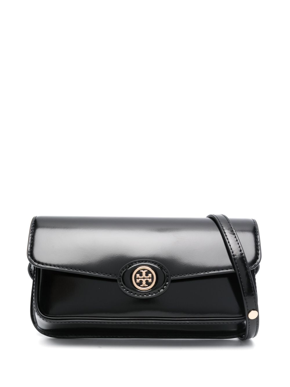 Tory Burch Robinson Spazzolato 斜挎包 - 黑色