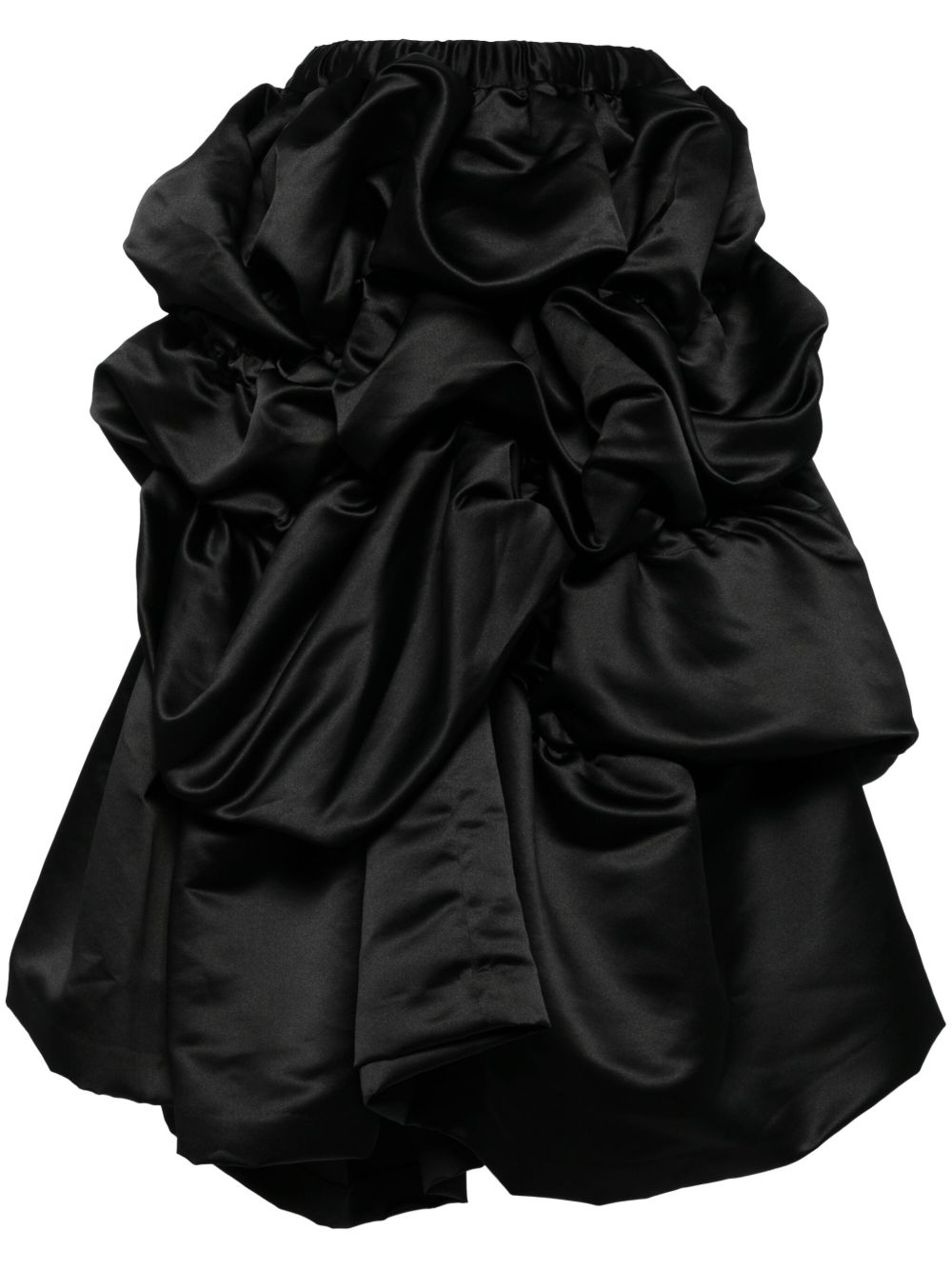 Comme Des Garçons 褶饰中长半身裙 - 黑色