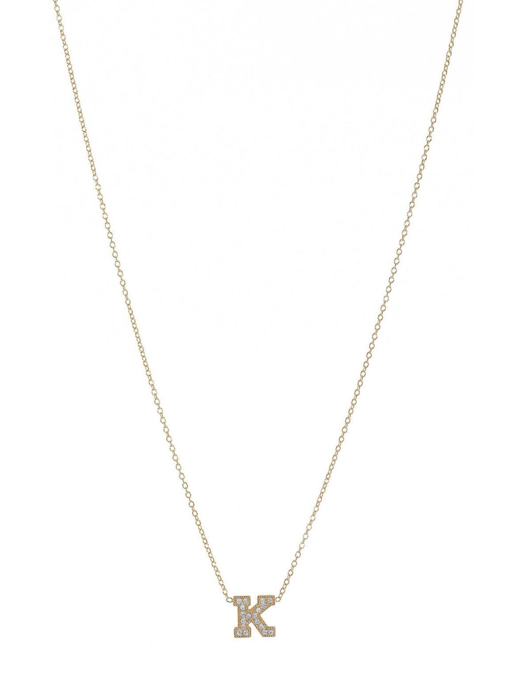 Zoë Chicco 14K黄金 Initial Letter 钻石项链 - 金色