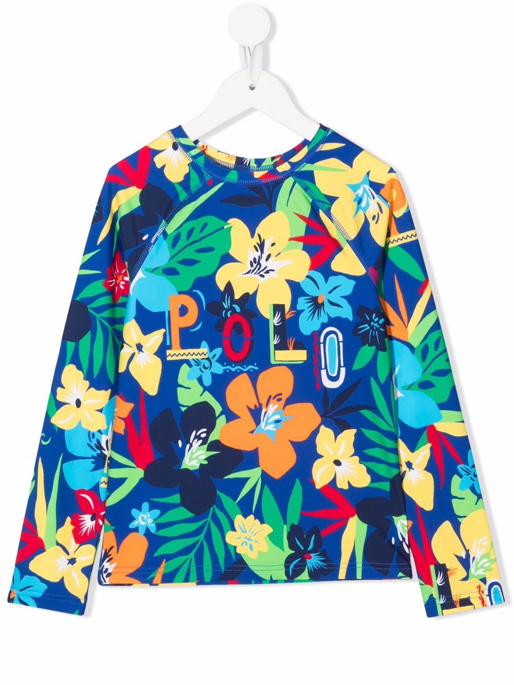 POLO RALPH LAUREN KIDS Vibrant 花卉logo T恤 - 蓝色