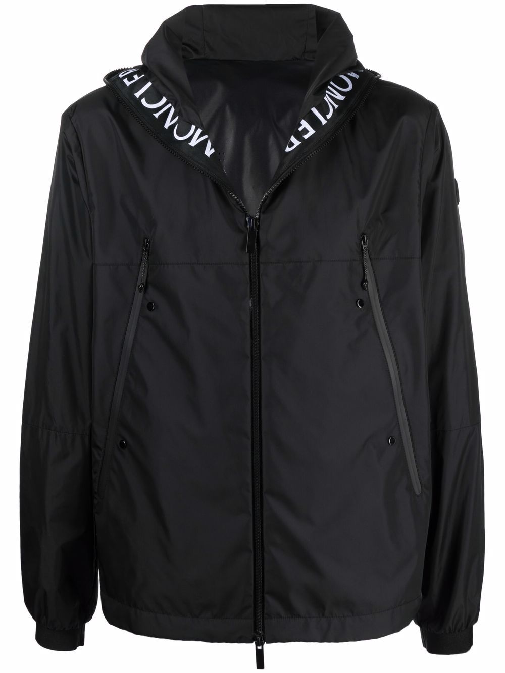 Moncler logo连帽夹克 - 黑色