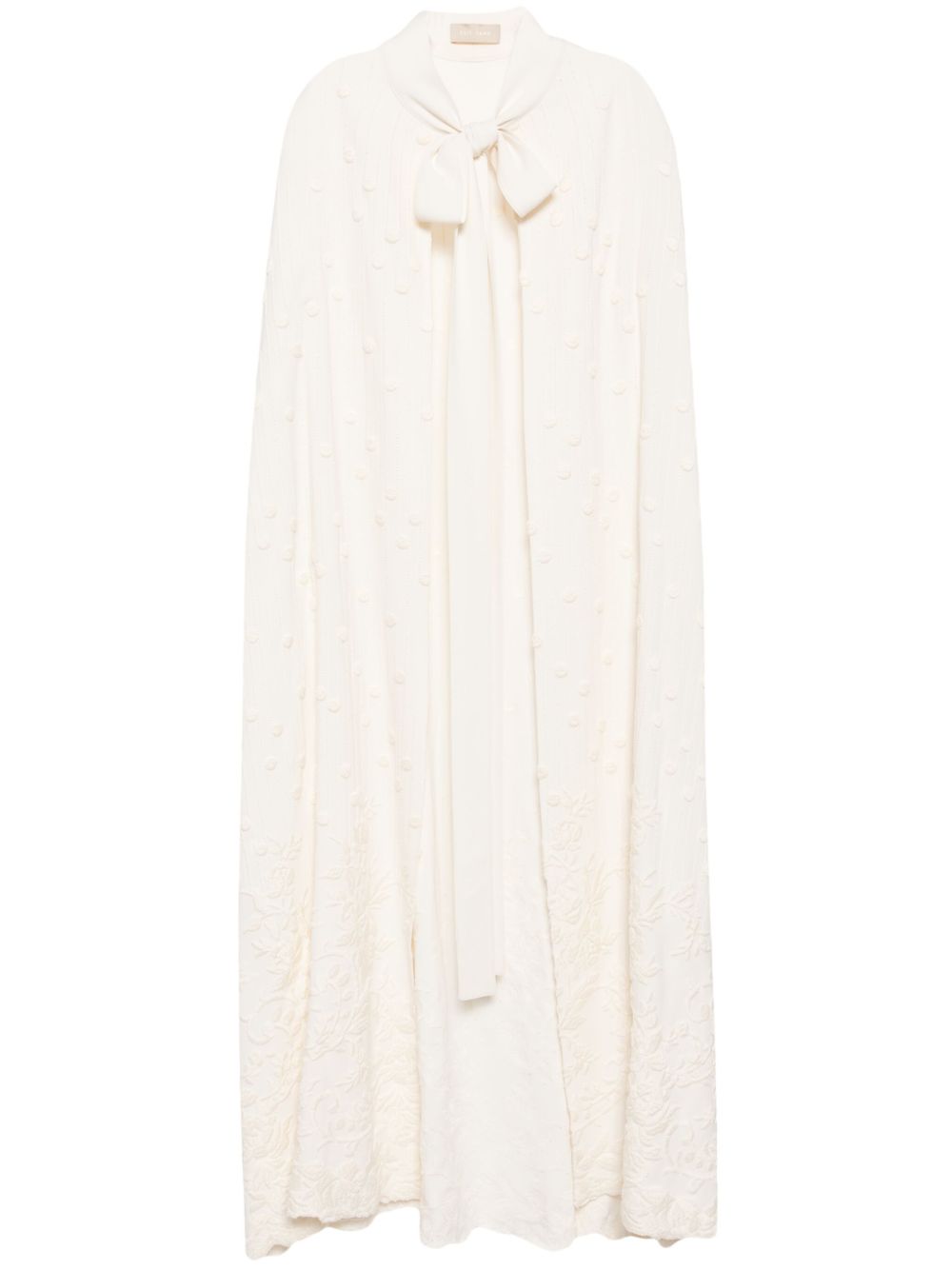 Elie Saab embroidered cady cape - 中性色