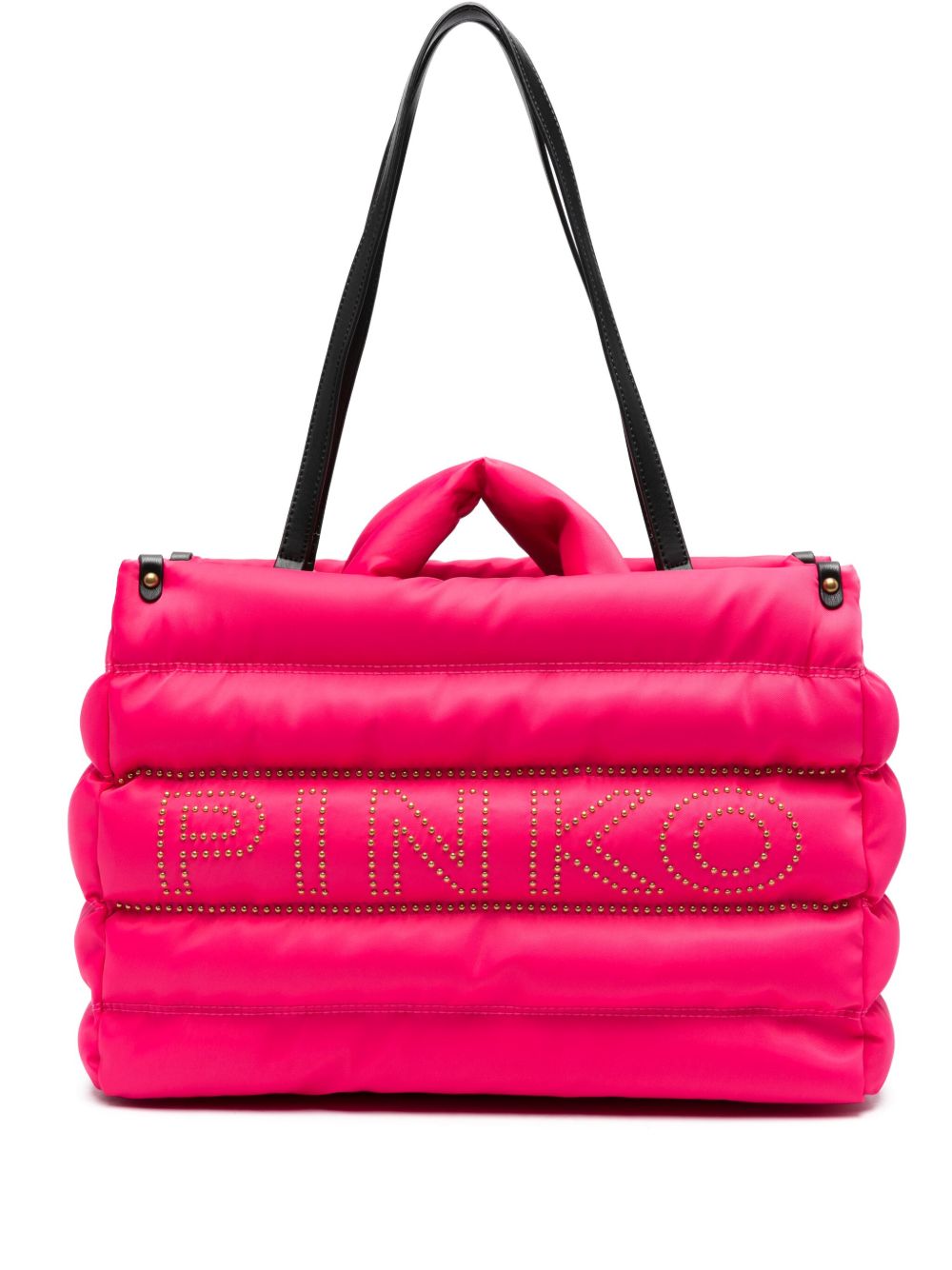 PINKO logo缀饰绗缝托特包 - 粉色