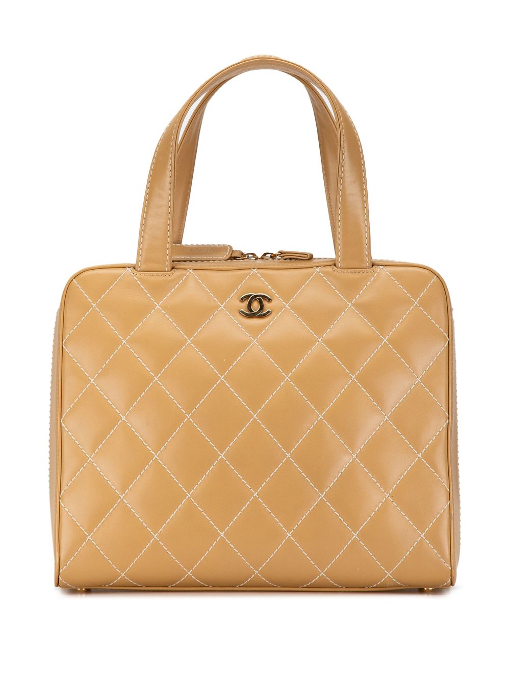 CHANEL Pre-Owned CC Wild Stitch 手提包（2002-2003年典藏款） - 褐色