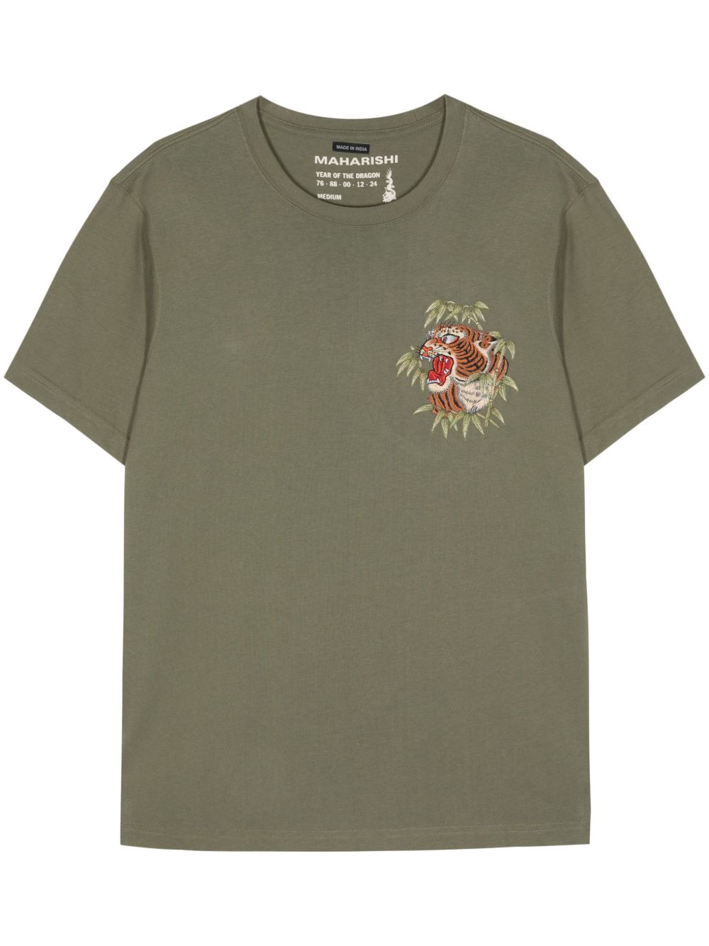 Maharishi Tiger 刺绣棉T恤 - 绿色
