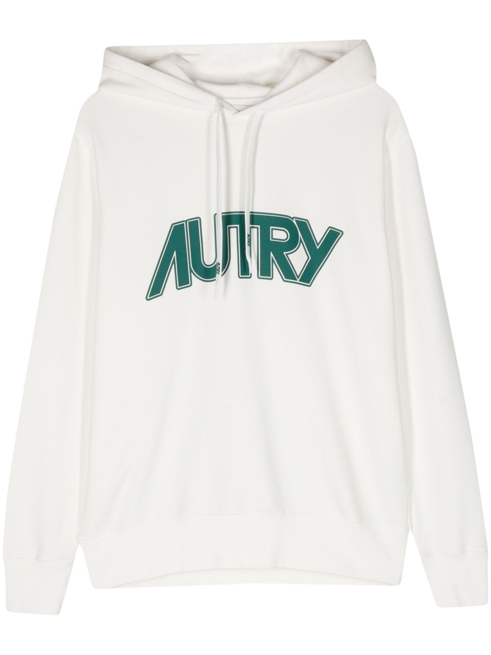 Autry logo印花棉连帽衫 - 白色