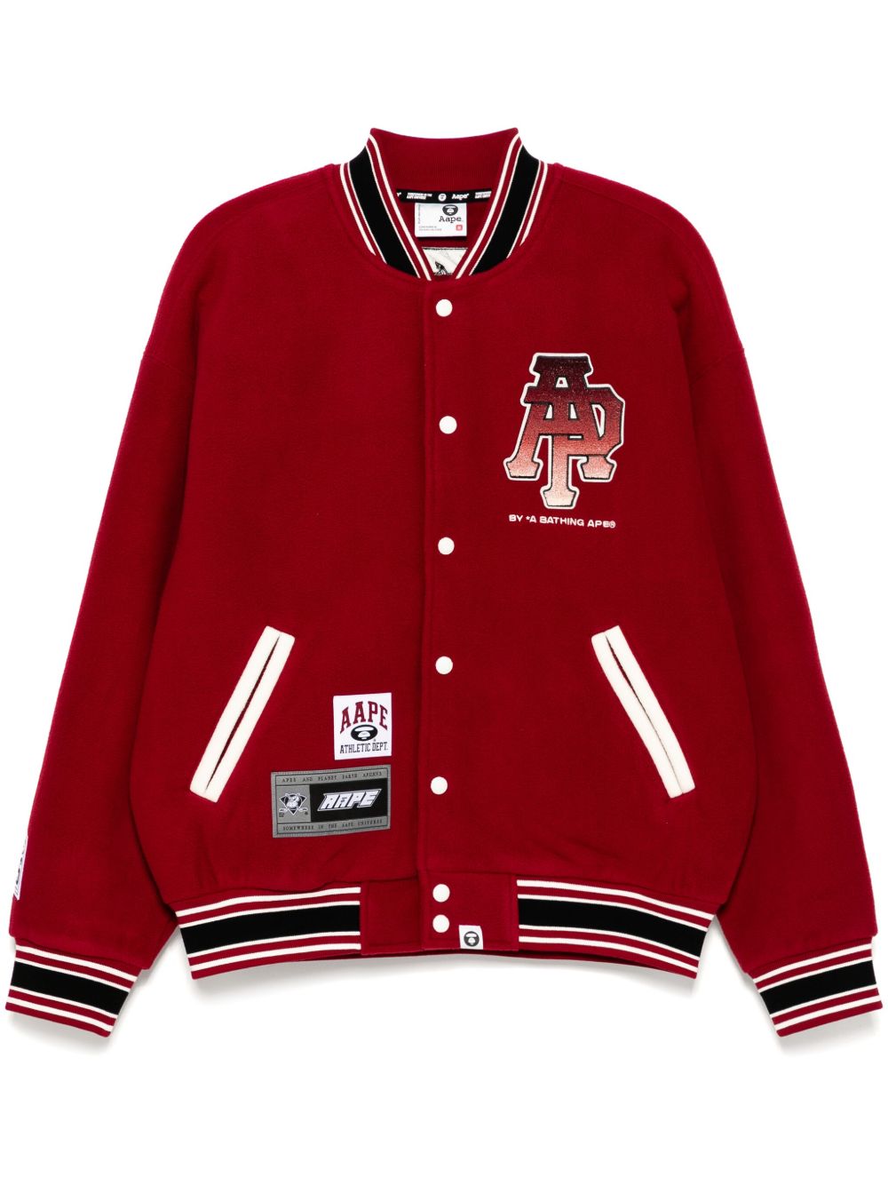 AAPE BY *A BATHING APE® logo棒球夹克 - 红色
