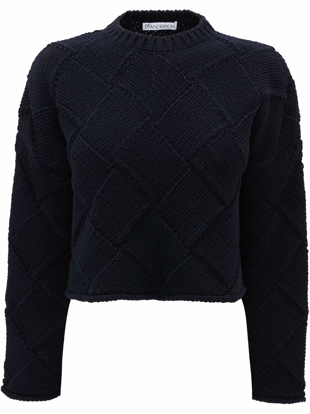 JW Anderson 编织缝线短款毛衣 - 蓝色