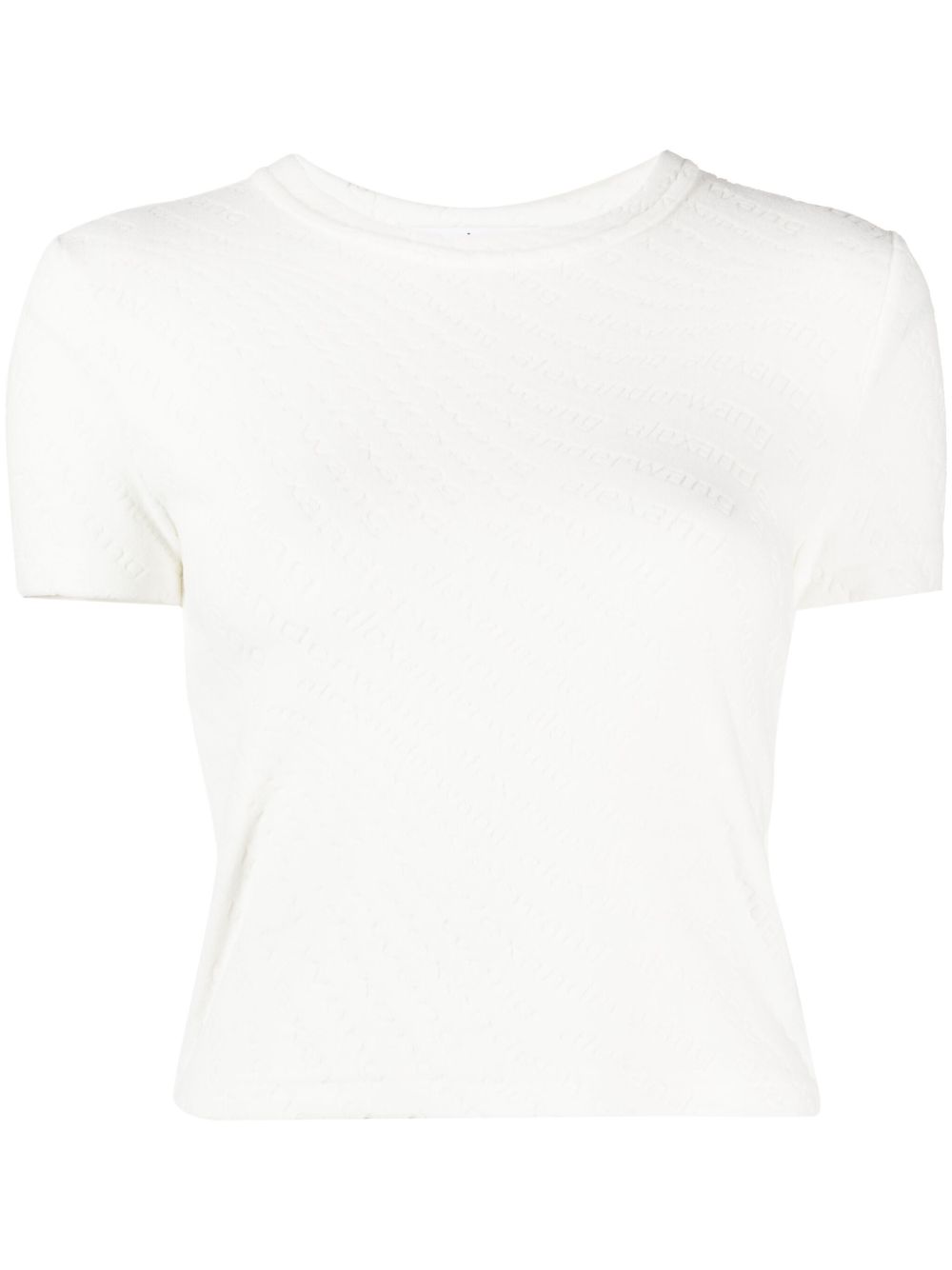 Alexander Wang logo提花针织上衣 - 白色