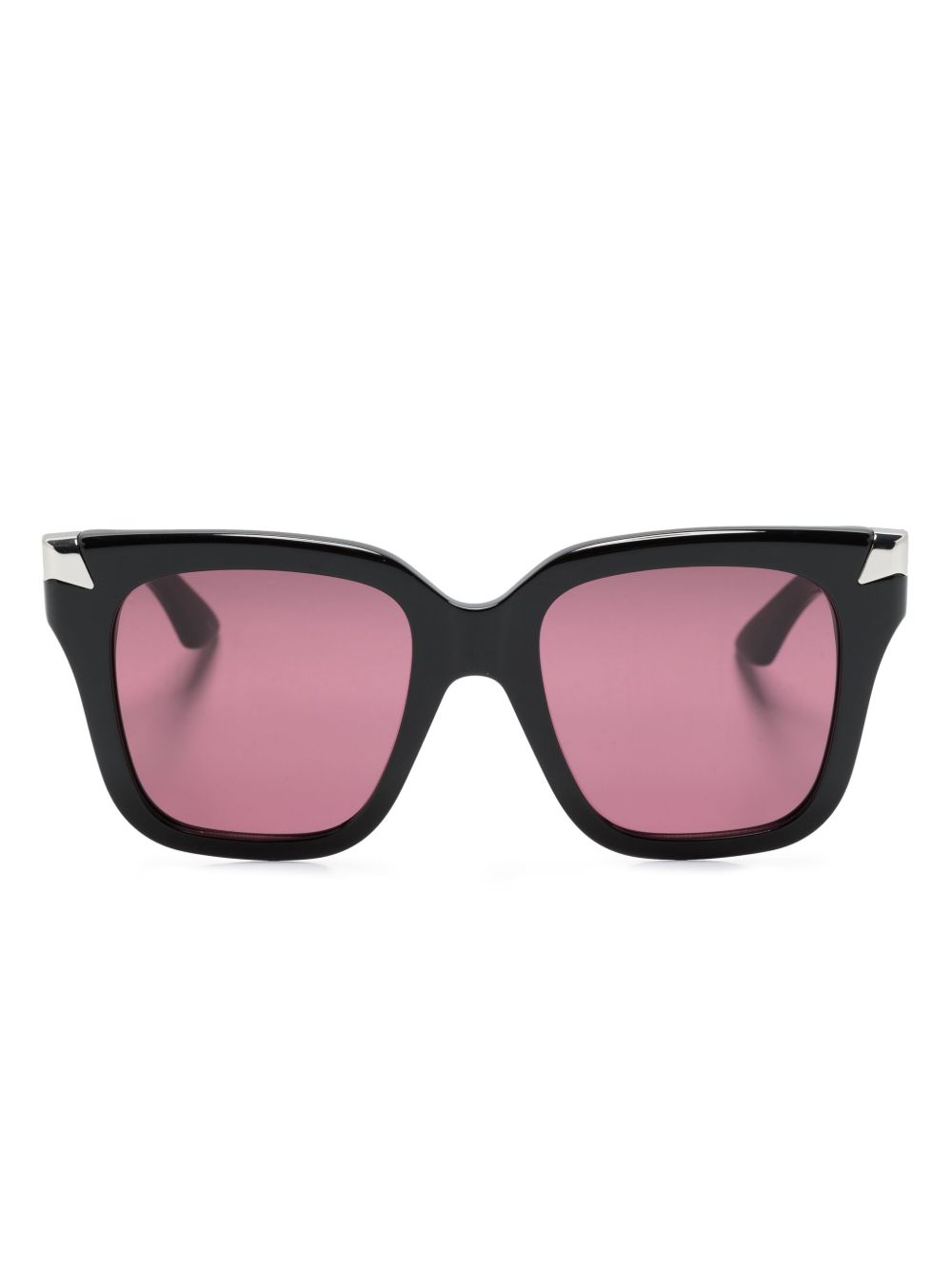 Alexander McQueen Eyewear 超大框太阳眼镜 - 黑色
