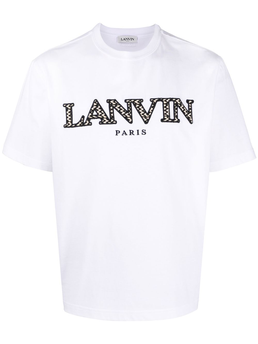 Lanvin logo刺绣短袖T恤 - 白色