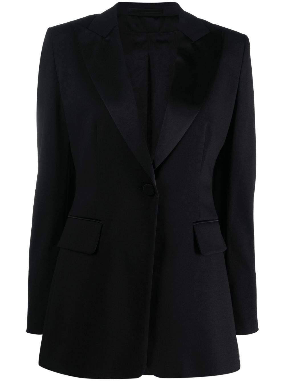 Max Mara 单排扣羊毛混纺西装夹克 - 黑色