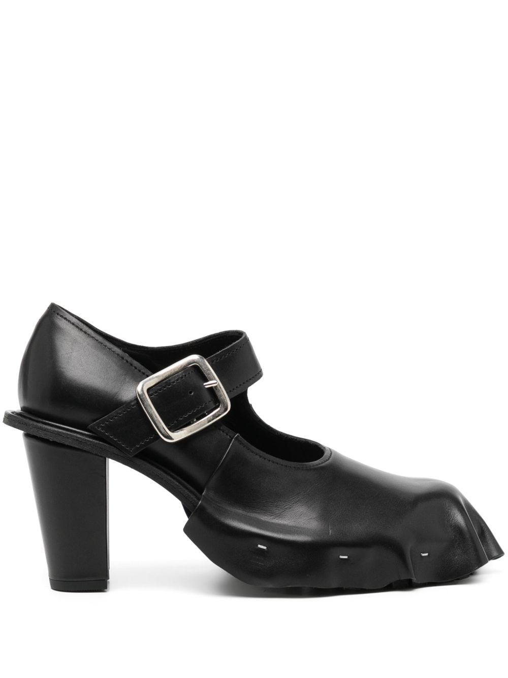Comme Des Garçons 皮质玛丽珍高跟鞋（9.5厘米） - 黑色
