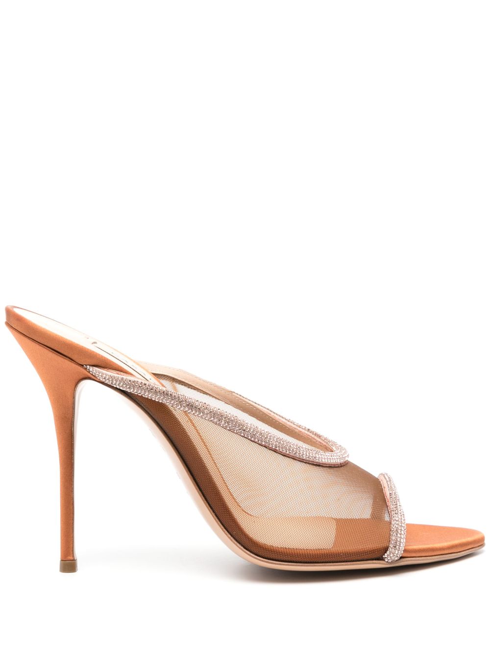 Casadei Scarlet Mimí 高跟网纱穆勒鞋 - 褐色