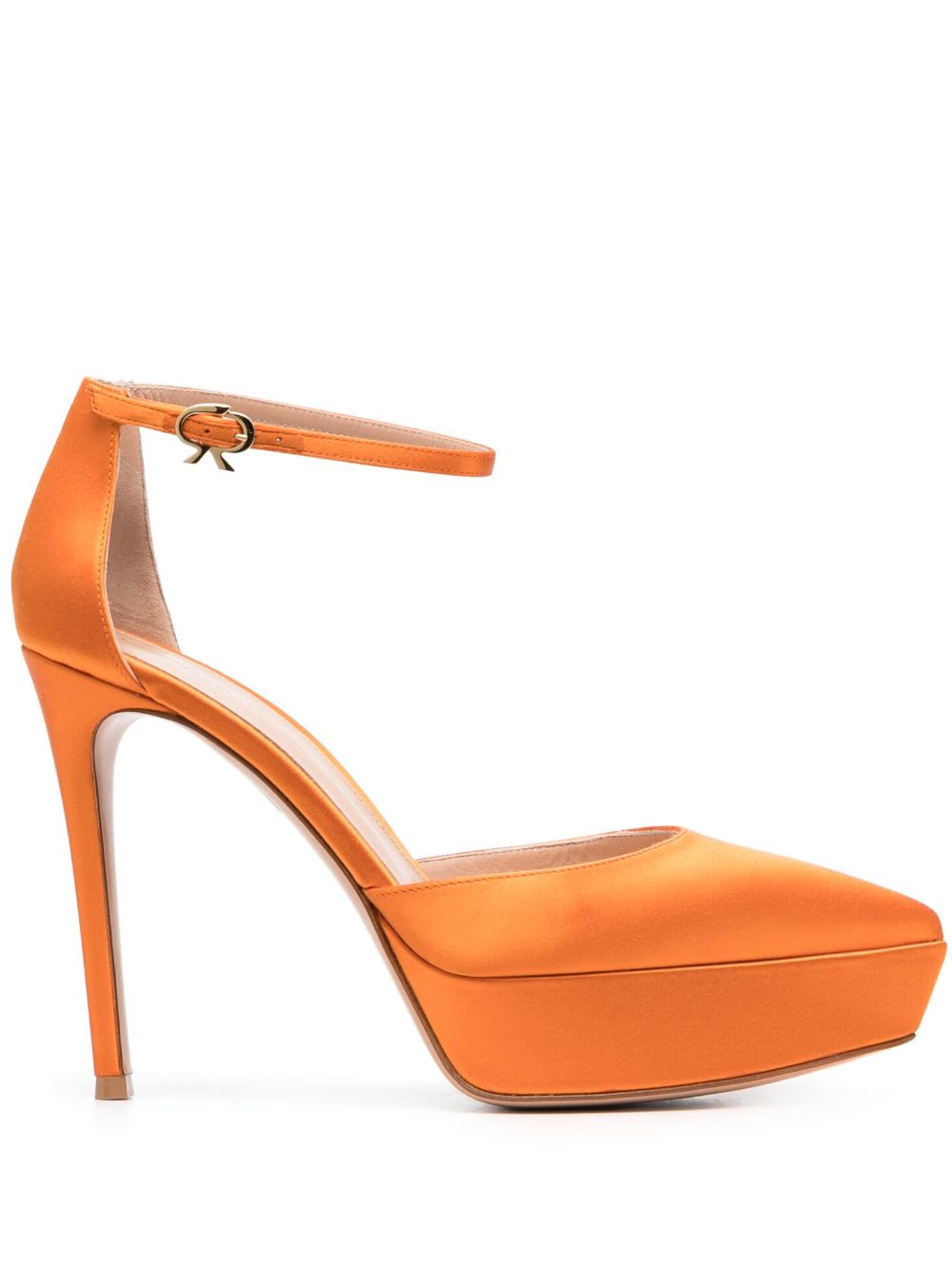 Gianvito Rossi 皮质水台式高跟鞋 - 橘色