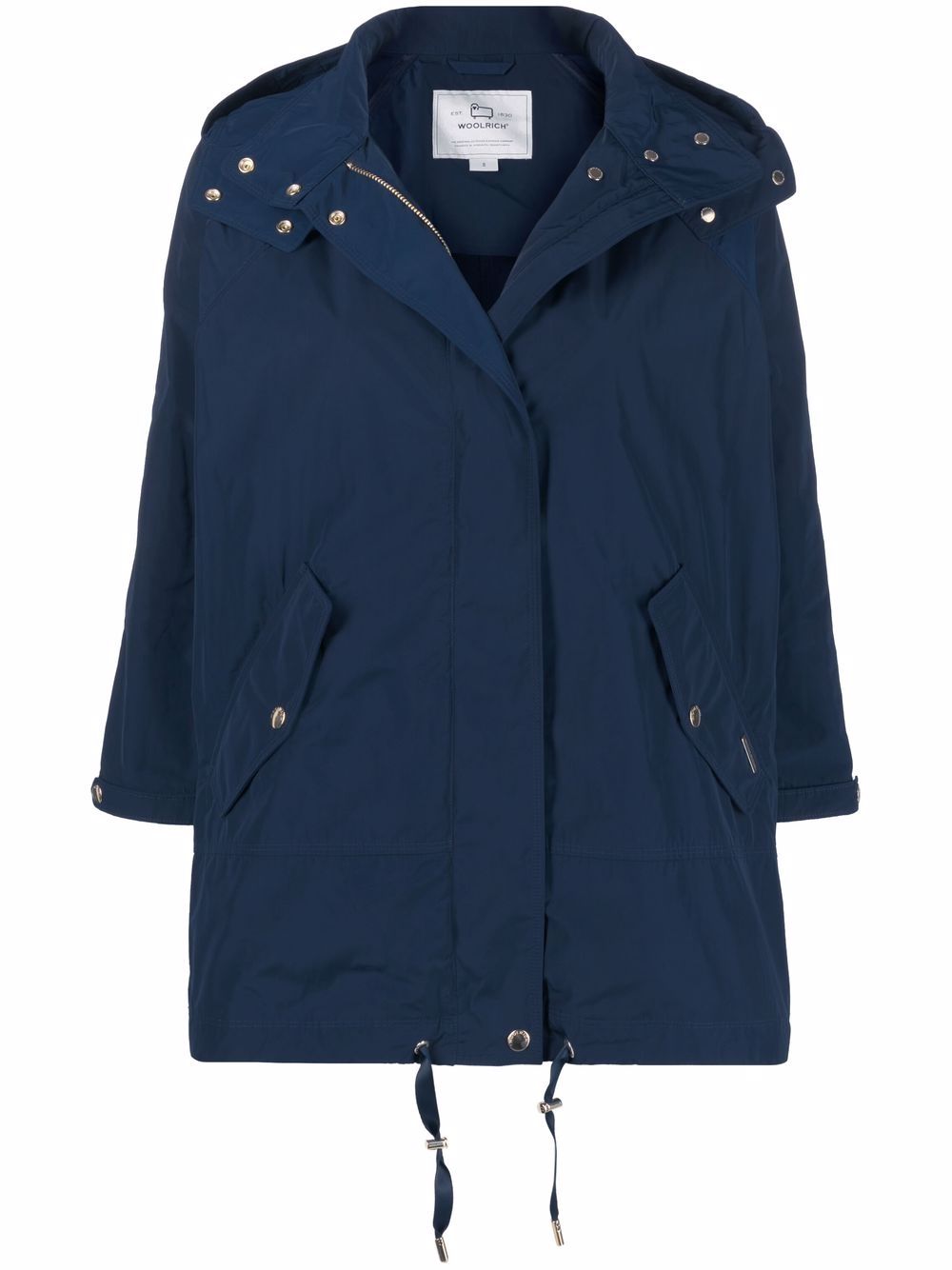 Woolrich 隐藏式开合连帽派克大衣 - 蓝色