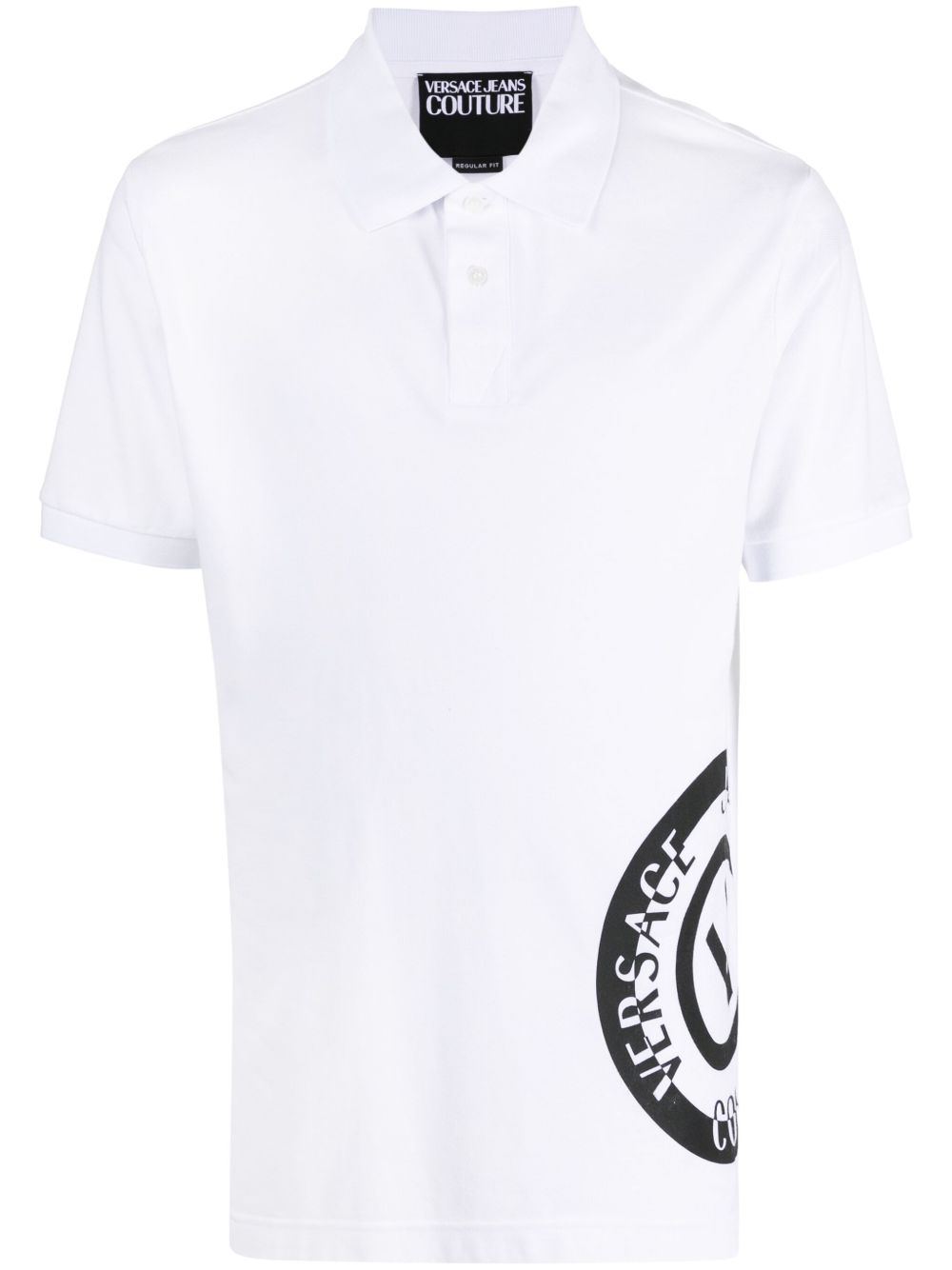 Versace Jeans Couture logo印花棉polo衫 - 白色