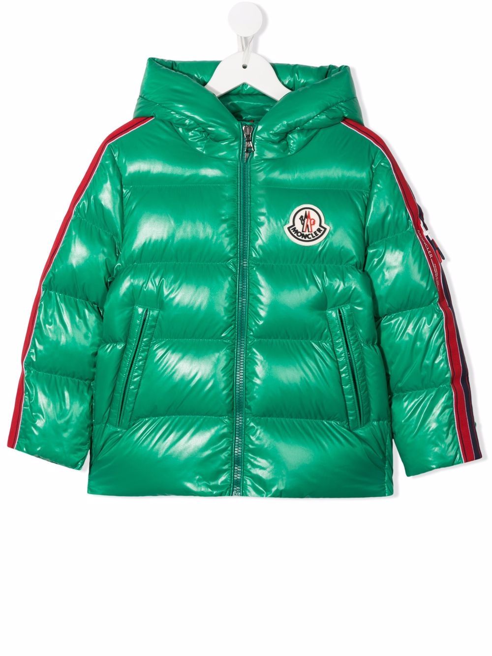Moncler Enfant Dincer 标贴填充夹克 - 绿色