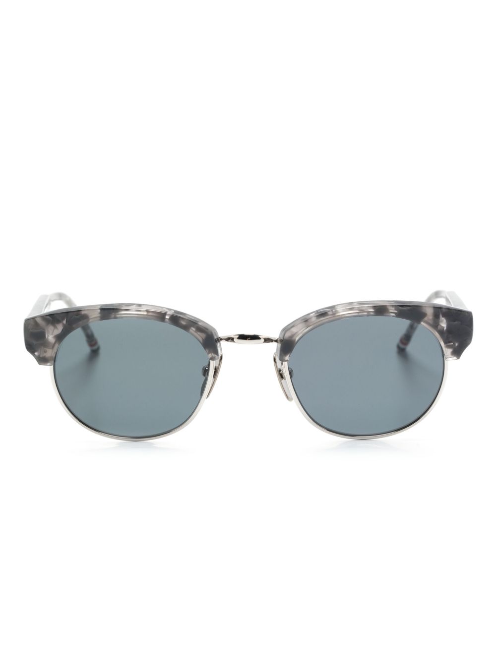 Thom Browne Eyewear 椭圆形框太阳眼镜 - 灰色