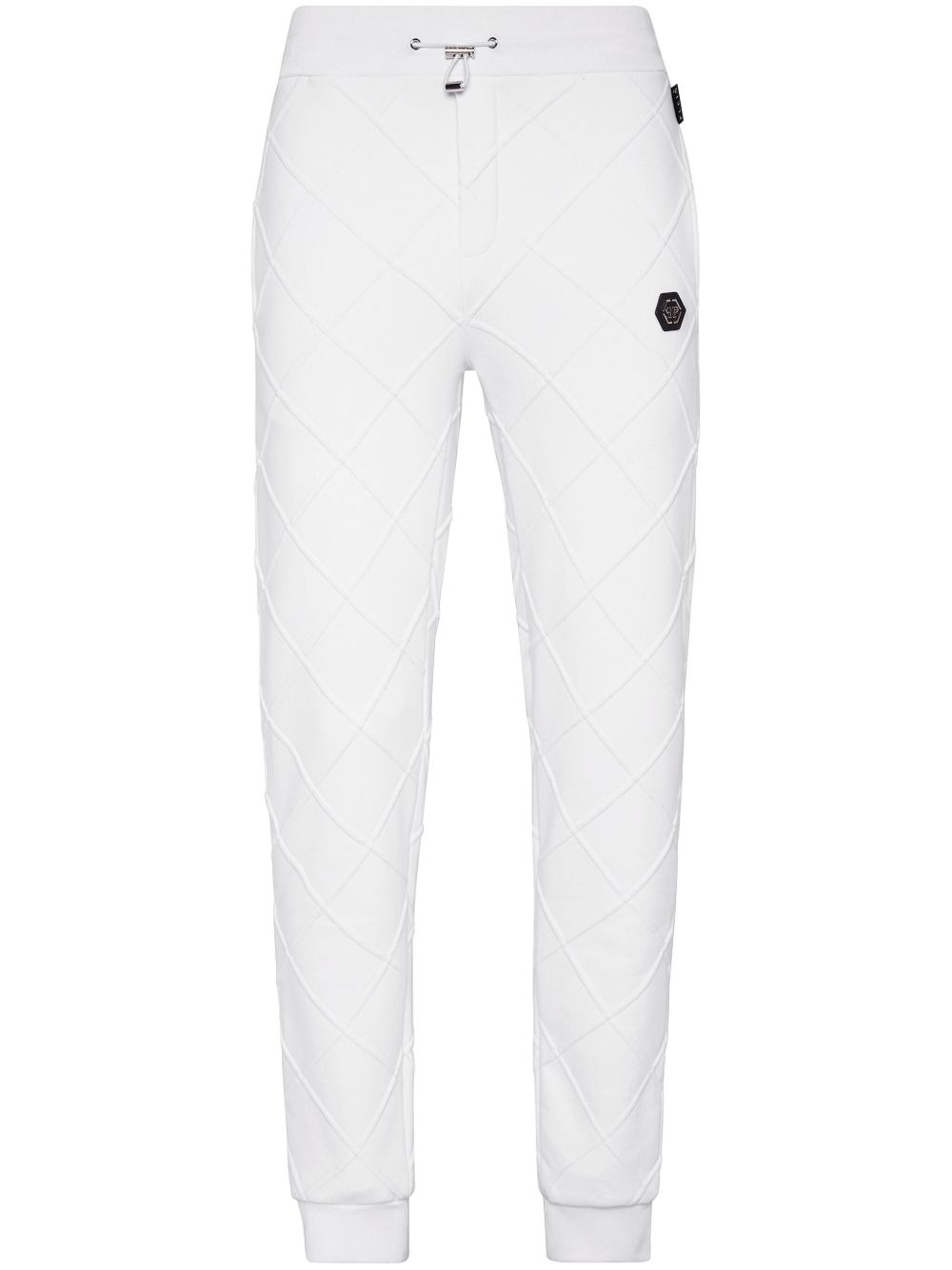 Philipp Plein 菱纹绗缝运动裤 - 白色